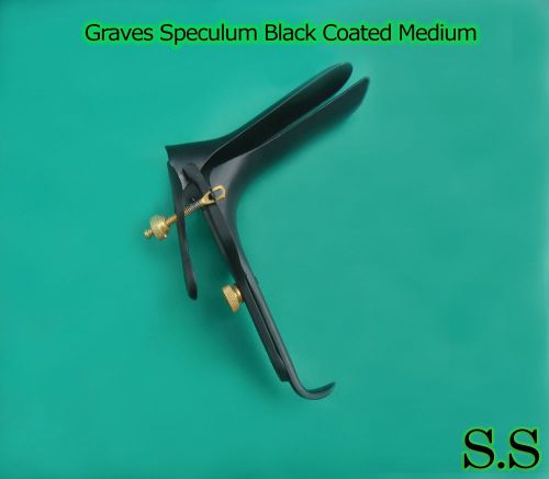 1 Piece Graves Medium Vaginal  Speculum Black Coated