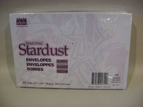 A9 Envelopes, Wausau Stardust White, Package of 50 Envelopes, New