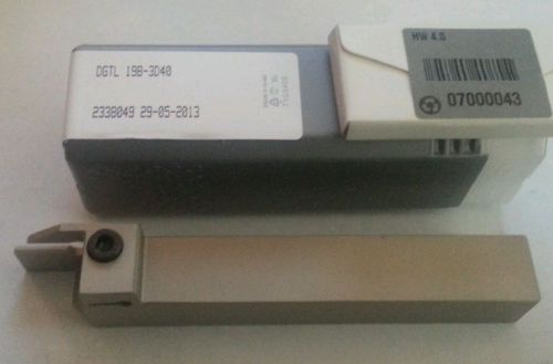 Iscar DGTL 19B-3D40 cutoff tool .118-.125&#034; insert .750&#034; shank 20mm max diameter