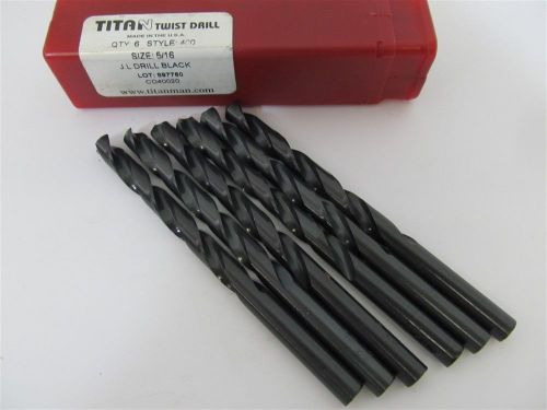 Titan Twist Drill CD40020, 5/16&#034;, HSS, Jobber Length Drill Bits - 1 pkg of 6 eac
