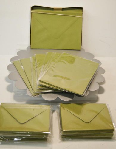 BIG LOT - BRAND NEW ENVELOPES AND CARD STOCK - 5 1/4&#034; X 3 5/8&#034; + 7&#034; X 5&#034;-GREEN