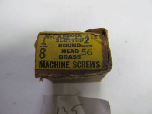 (135) Round Head Brass Slotted Machine Screws  2-56 X 1/8&#034;, Made In USA.