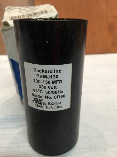 Packard motor start capacitor 130-158 mfd 330 volt prmj130 cd60 for sale