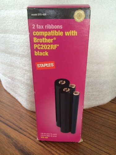 Staples® Fax Refill Compatible brother PC202RF, Black 2/Pack