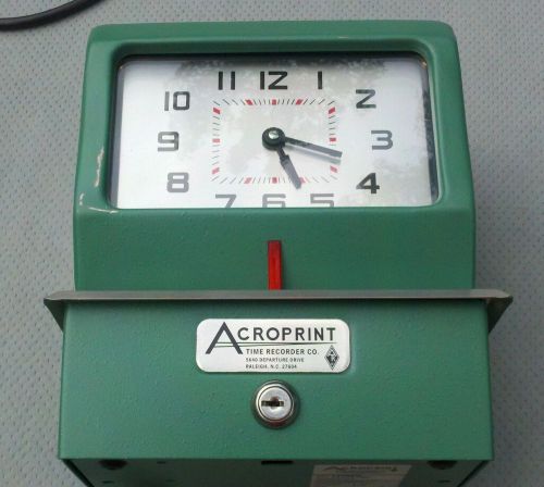 Acroprint 150nr4 time clock without key but its unlocked.. used l@@ks nice for sale