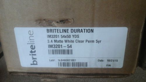 BRITELINE DURATION IM3201 54&#034; X 50 YDS 3.4 MATTE WHITE CLEAR PERM