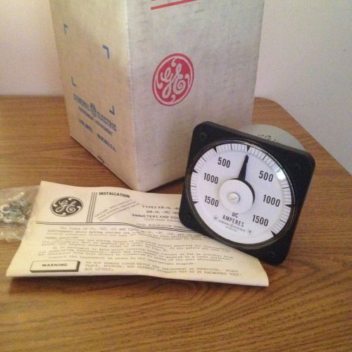 GENERAL ELECTRIC 50-103121AETC2 DB40 0-1500 DC PANEL AMMETER