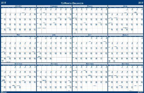 House of Doolittle 24 x 37 Inches Laminated Write-On/Wipe-Off Wall Planner, J...