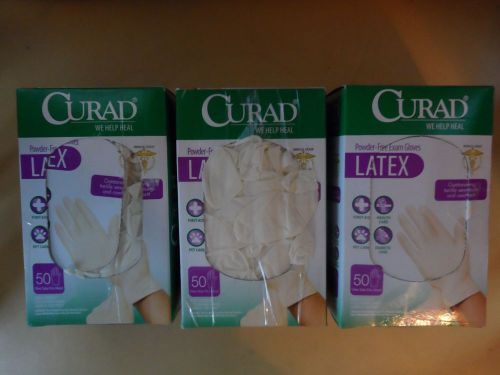 Curad, Powder-Free Latex Exam Gloves, 50 Count, Pack of 3