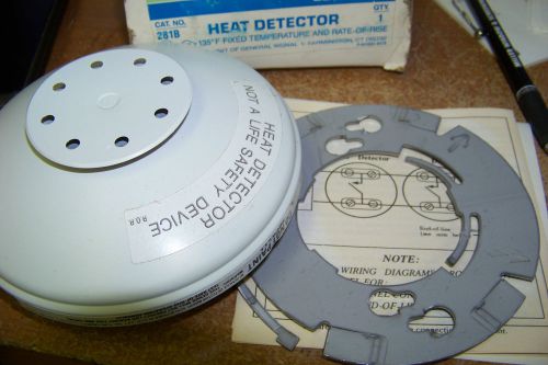 new EDWARDS SIGNALING 281B-PL HEAT DETECTOR FIXED TEMP AND ROR 135F