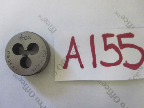 Vintage ACE 3/16&#034;-24 N.S. Round Thread Die Made in USA