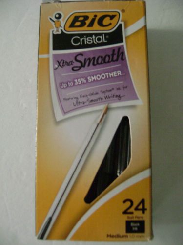Bic Pen Cristal Xtra Smooth 24 Ball Pens - Black Ink