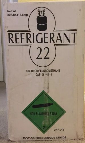 Refrigerant R-22 R22 FULL 30 lb. Cylinder, Tank, Sealed, NEW never opened!