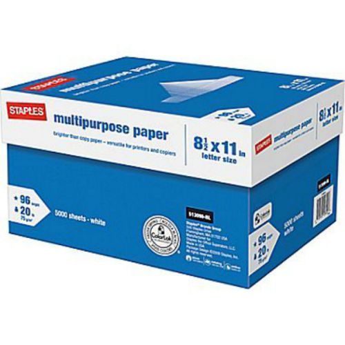 Multipurpose  Copy Paper Print 8 1/2&#034; x 11&#034;, Case Fax  20 Lbs 5000 Sheets