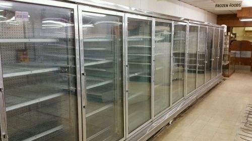 Hussmann freezer display reach in 10 door rlw-5pu with compressor unit for sale