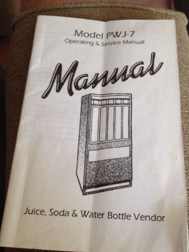 Antares Combo Vending Soda Snack Operating Service Manual PWJ-7