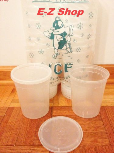 25 sets 32oz plastic soup/Food container with lids 25 PACK