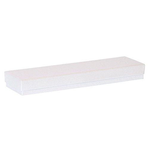 KC Store Fixtures 07207 Jewelry Box Cotton Filled 8&#034; x 2&#034; x 7/8&#034; White (Pack ...