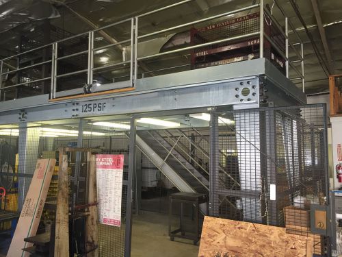 Mezzanine 30 x 12 with stairs and wire enclosed lower. new in 2008 for sale