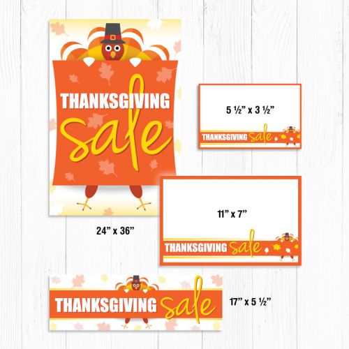 Thanksgiving Sign Kit, 108 Pieces, Window Signs/Posters, Pricing Signs, Banner