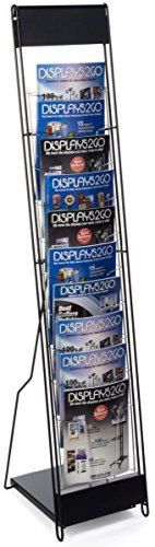 Displays2go Portable Magazine Rack With 10 Pockets For 8.5 X 11 Inches 54H-Inch