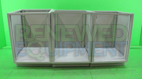 Fisher hamilton laboratory base cabinets without doors beige lot of 3 for sale
