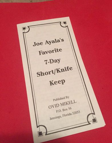 Joe Ayala&#039;s Favorite 7-Day Short/Long Knife Keep By Ovid Mikell Training Tips