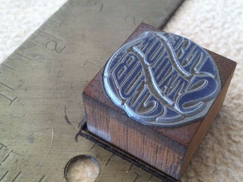 Vintage Letterpress Metal &amp; Wood Print Block - THE STADIUM CLUB