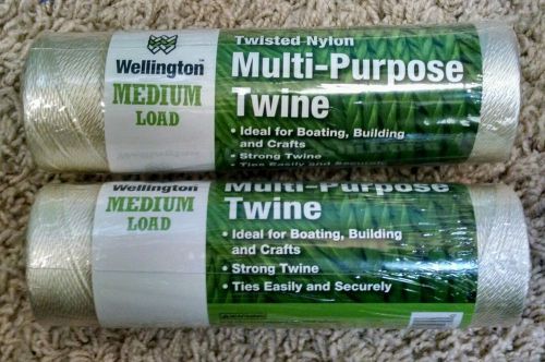 2 rolls - #9 Nylon Twine 575&#039; WELLINGTON 10459 White