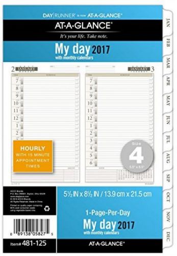 Day Runner Daily / Monthly Planner Refill 2017, 1 Page-Per-Day, 5-1/2 X 8-1/2 ,