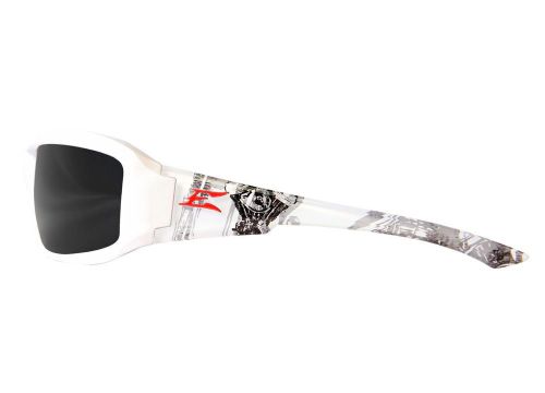 EDGE EYEWEAR - TXB246-C2 Brazeau WHITE &amp; BLACK Glasses w/ POLARIZED SMOKE Lens