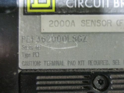 Square D 2000 AMP Sensor Circuit Breaker; PEF362000LSGZ
