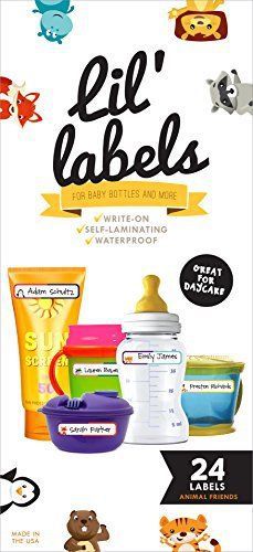 Bottle labels, write-on, self-laminating, daycare waterproof labels, plus 2 for sale