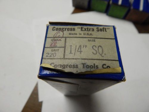 Congress &#034;Extra oft &#034; 1/4&#034; Sq x 6&#034;  220 Grit Polishing Stones lot of 6 Pcs