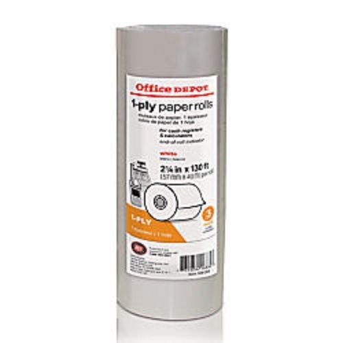 Office depot 1 ply 2 1 4 inch x 130ft white paper rolls pack of ee440629 for sale