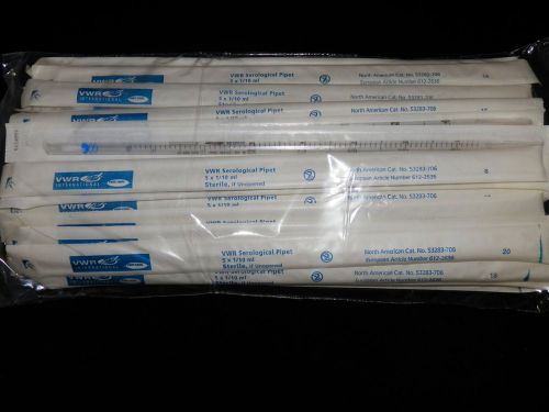 50 VWR Sterile Serological Pipets 5ml x 1/10 ml #53283-706 Free Shipping