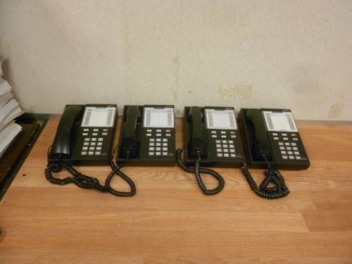 One lot of 4 LUCENT 8110M 12 Button Speaker Phones Black WORKING Free Shipping !