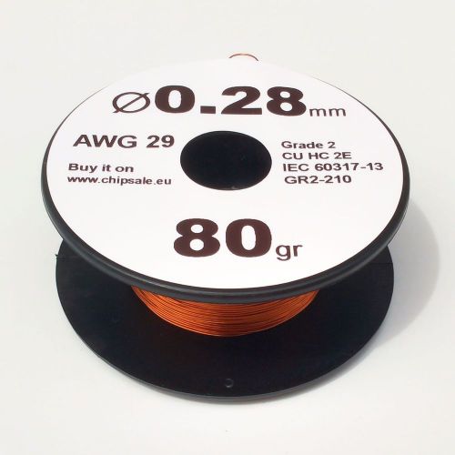 0.28 mm 29 AWG Gauge 80 grams (~130m) Enamelled Copper Magnet Enameled Wire Coil