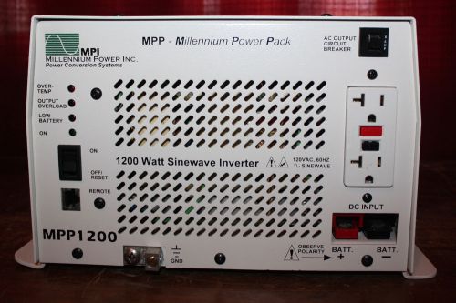 Mpi millennium power inc. mpp1200 1200 watt sinewave dc to ac inverter for sale