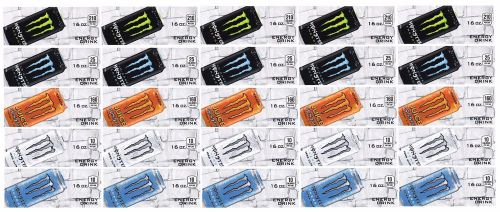 25 Flavor strips for Monster Energy vending machines, five of each-FREE SHIPPING