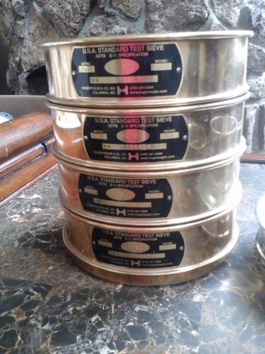 U.s.a. standard test sieve brass no. 12 set of 4 with bonus sieve for sale