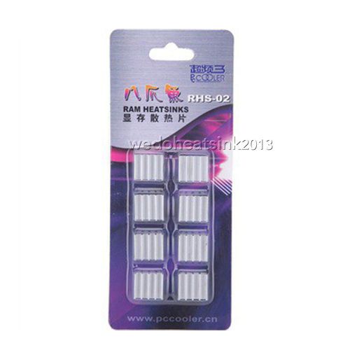 Silver RHS-02 (Pack of 8pcs) Aluminum RAM Heatsinks for RAM MOSFET ASICs