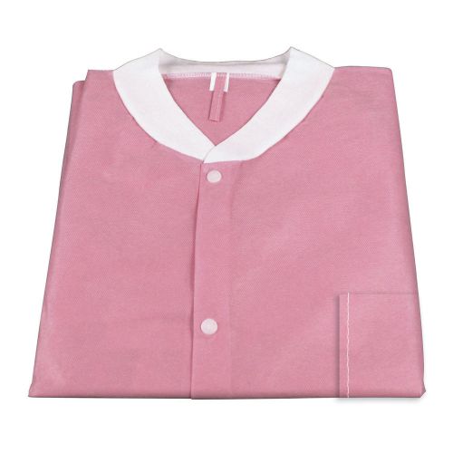 Lab coat w pockets - pink large (5 units) by dynarex # 2024 for sale