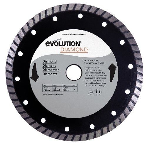 Evolution Power Tools 185BLADEDM 7-1/4-Inch Diamond Masonry Blade with 20mm