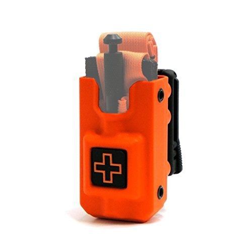 Eleven 10 rigid softt wide tourniquet case, belt (tek-lok) attachment (orange) for sale