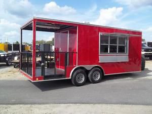 8 x 20 enclosed concession bbq porch trailer new 2017 vending tailgating w sinks for sale
