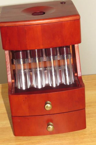 MAG-NIF Deluxe Wooden Motorized Coin Sorter Valet Jewelry Valet Cherry Finish