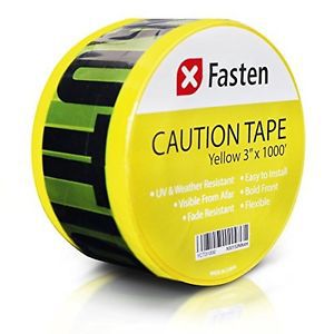Xfasten caution tape, yellow, 3-inch x 1000-foot fade resistant and high for sale