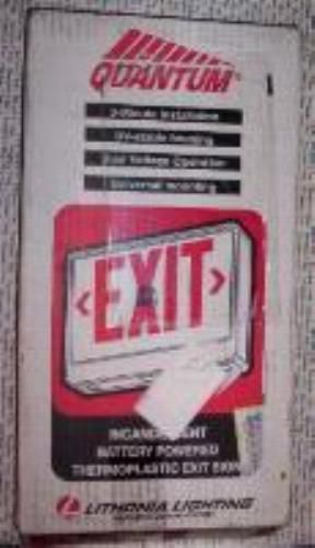 Quick-Mount Lighted EXIT Sign, Incandescent,Dual Voltage-Battery/AC-NEW-NR
