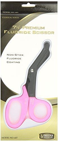 Prestige Medical 607 Fluoride Coated Scissor, Hot Pink, 7.5 Inch